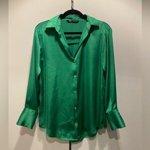 Zara Green Button Down Shirt